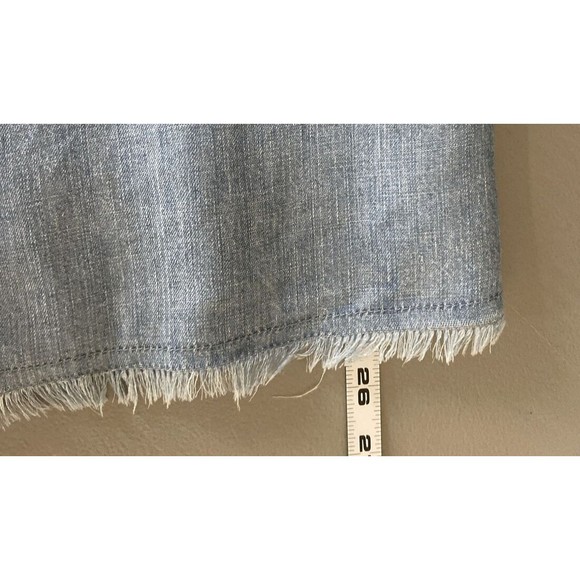 Rails Zimi Top Womens S Blue Linen Blend Chambray Long Sleeves Tie Flare Cuffs - Picture 13 of 13